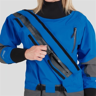 NRS Womens Explorer Semi-Dry Suit frontåbning blå